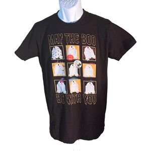 STAR WARS MAY THE BOO BE WITH YOU Short Sleeve Halloween T-Shirt Black Medium‎